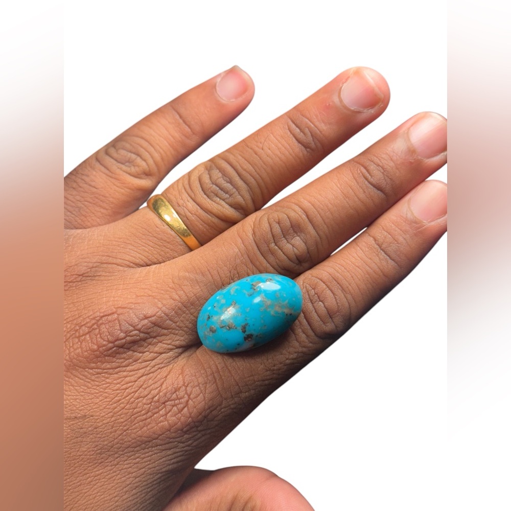 Natural Turquoise Gemstone – 38.65 Carats, Oval Cabochon,